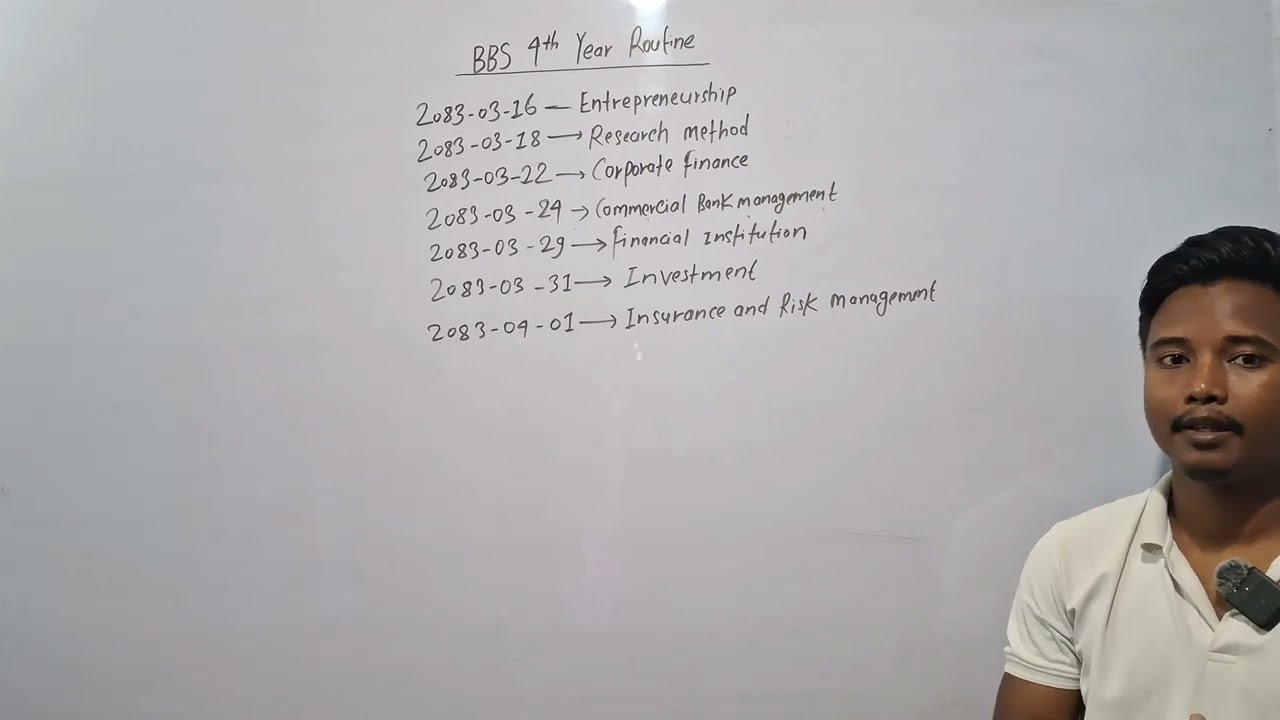 BBS 4th Year Final Exam Routine....
