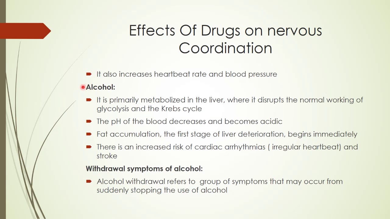 2nd year biology lecture pg# 85 - 87 Effects of drugs on nervous coordination