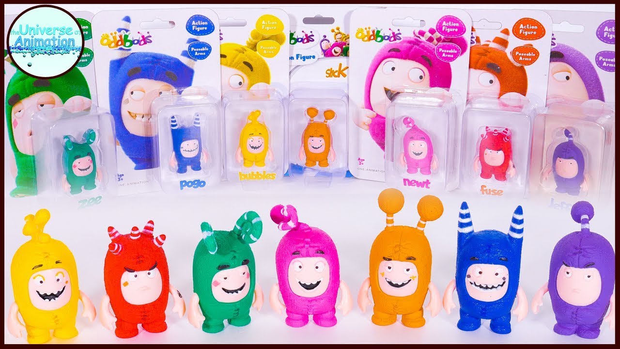 Oddbods Toys Unboxing Pogo Fuse Jeff Newt Zee Bubbles and Slick Video for Kids