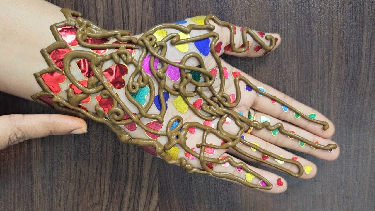 Easy Heart ❤️ shape Mehndi Design | Sticker se Mehndi lagana sikhe | front hand mehandi designs