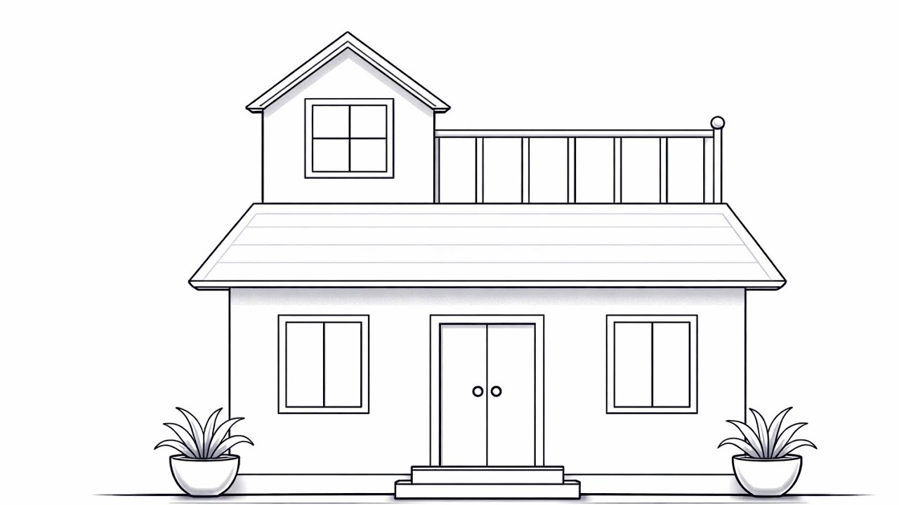 How to Draw Easy step by step House /Home