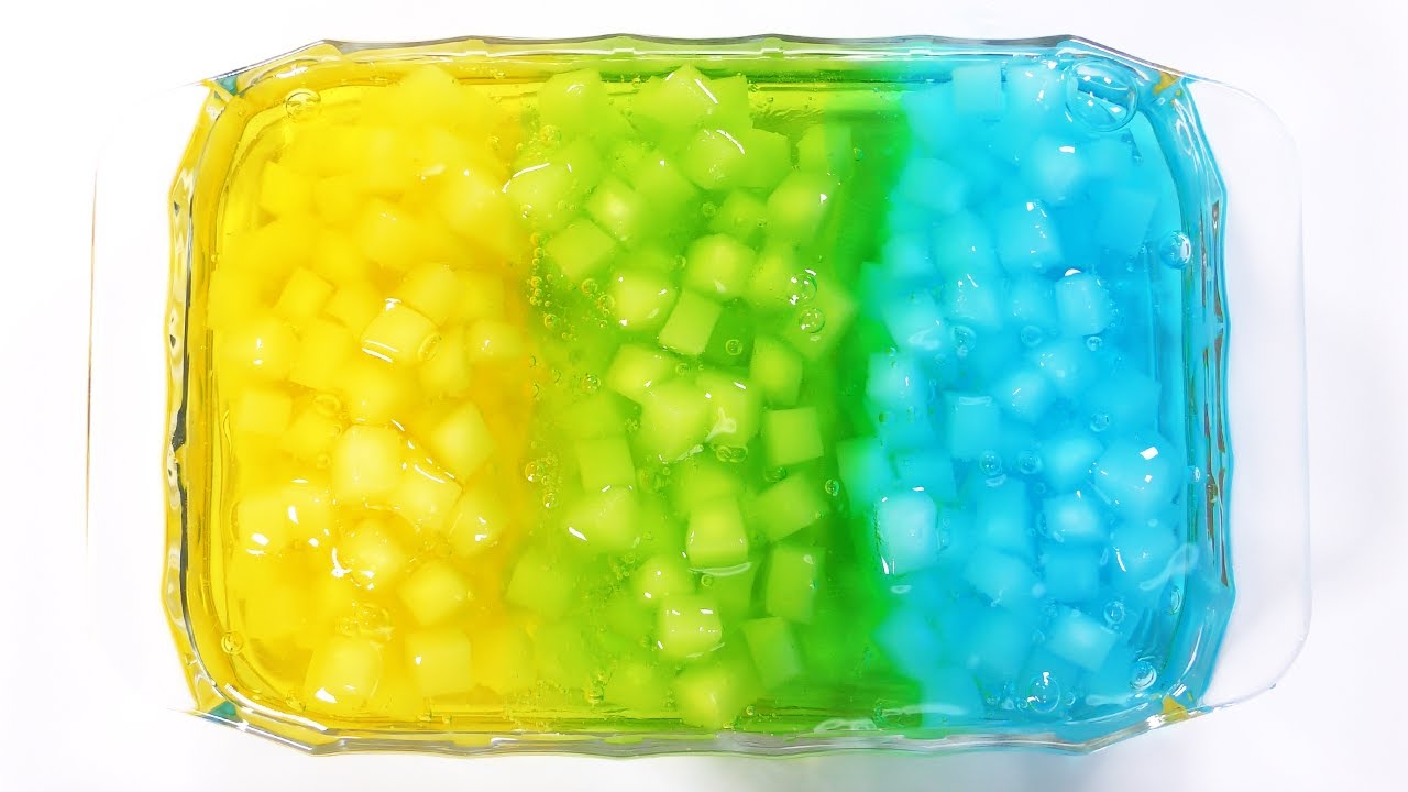 【DIY】グラデーションナタデココスライムの作り方【slime ASMR】