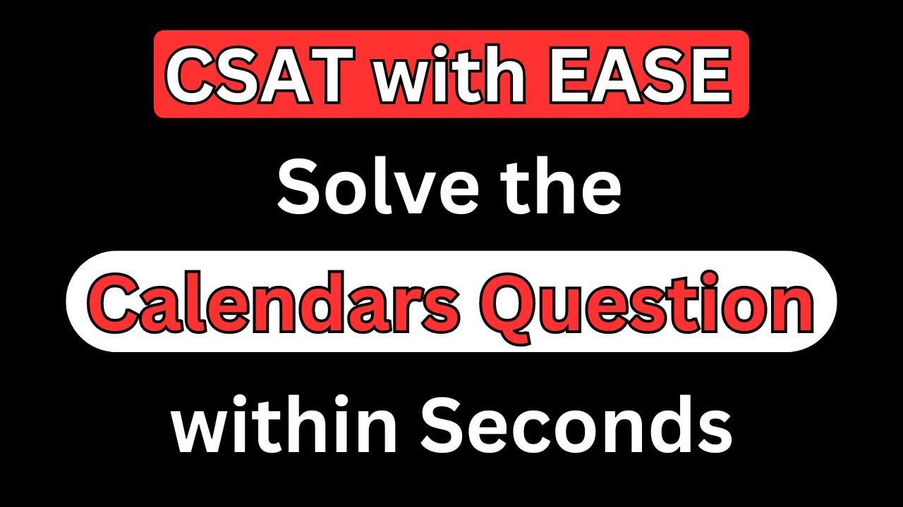 CSAT 2024: *Guaranteed* Topics Solved in SECONDS !