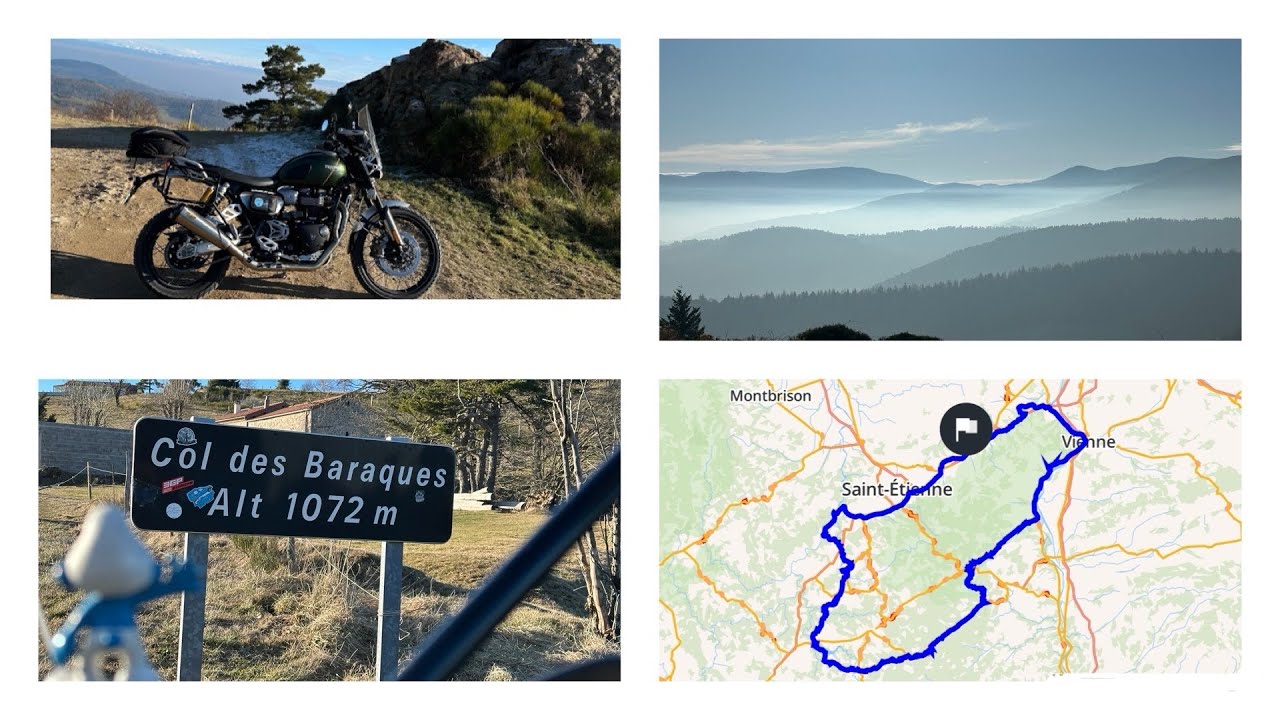 Le tour du Parc Naturel Régional du Pilat à moto en hiver