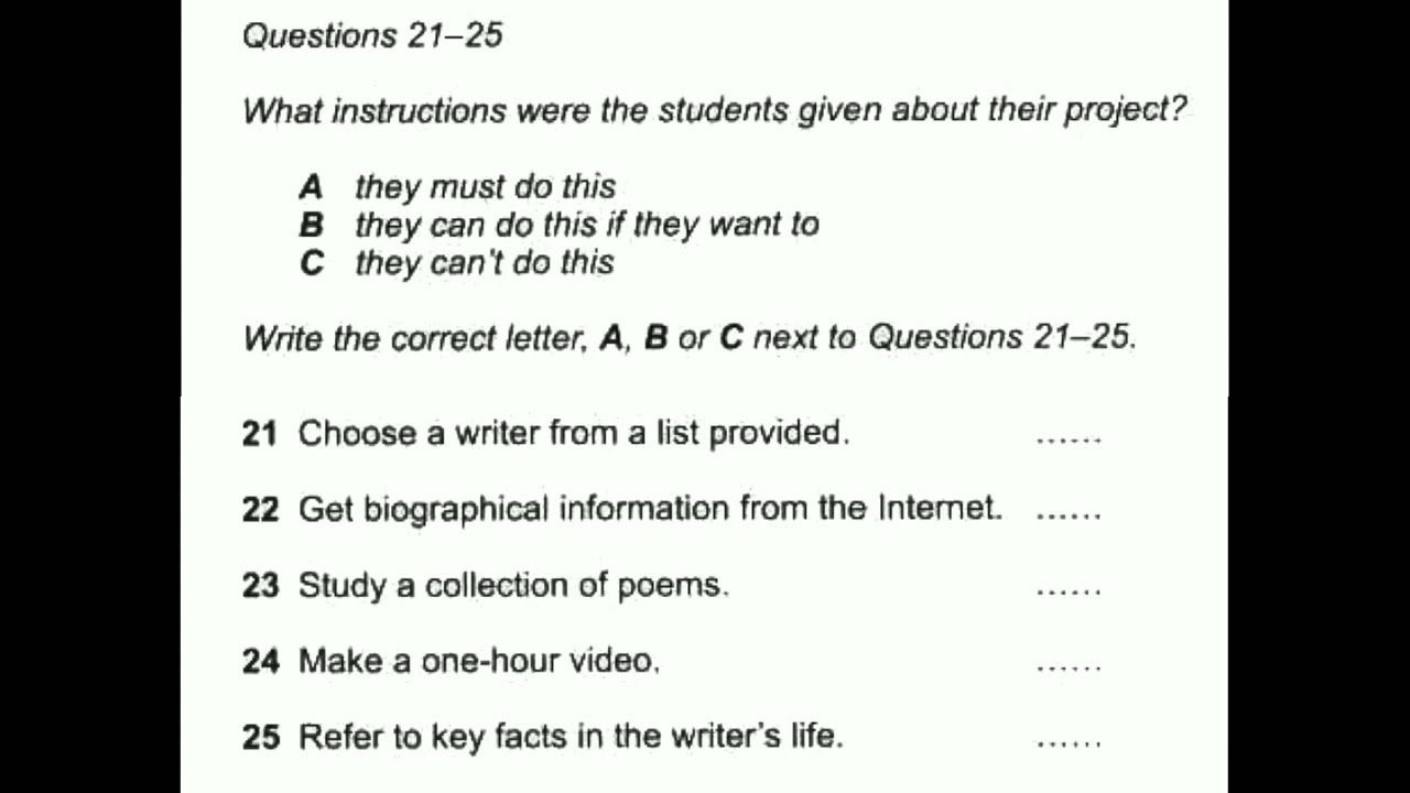 What Instructions Were The Students... With Answers | IELTS LISTENING SECTION-3