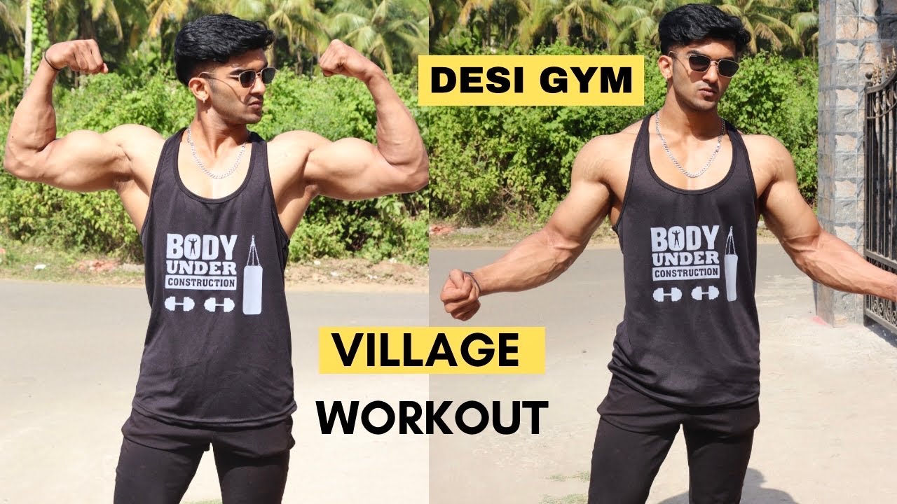 Village Desi Gym Workout | Bicep Workout | Indian Village Muscular Bodybuilder