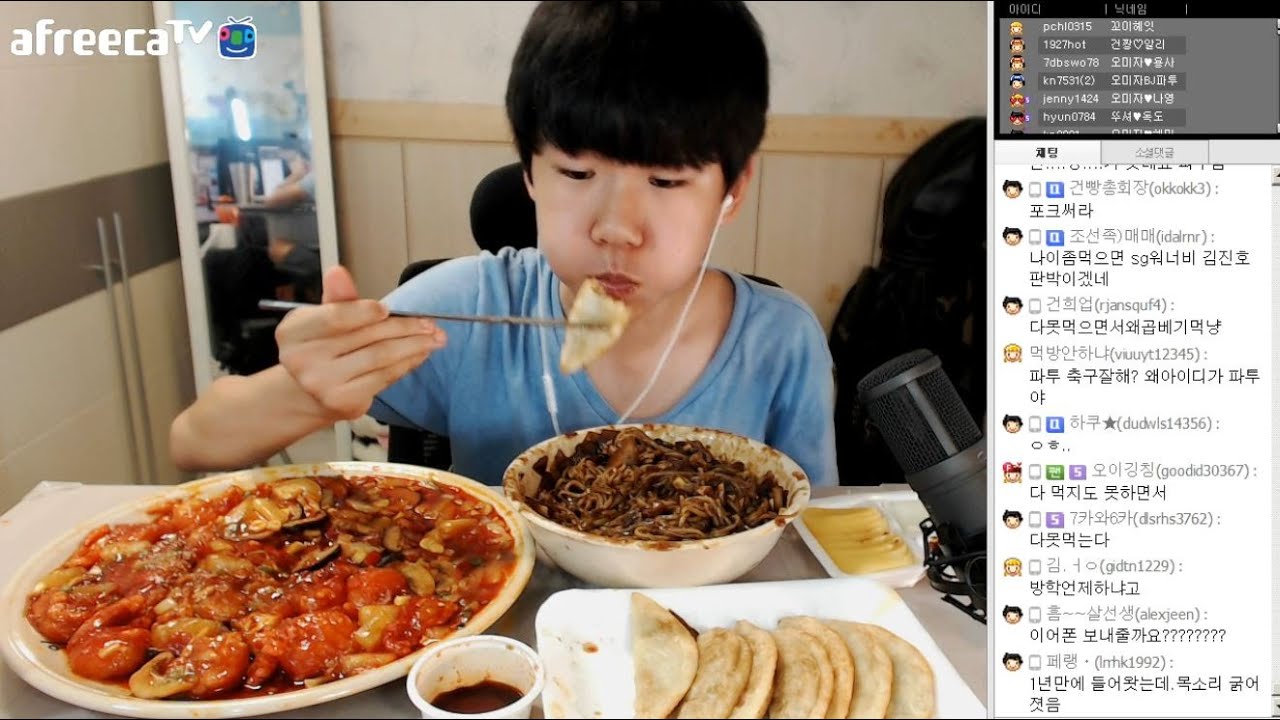 중3BJ파투의 짜장면&깐쇼새우&군만두.. 비싼먹방 Eating Show