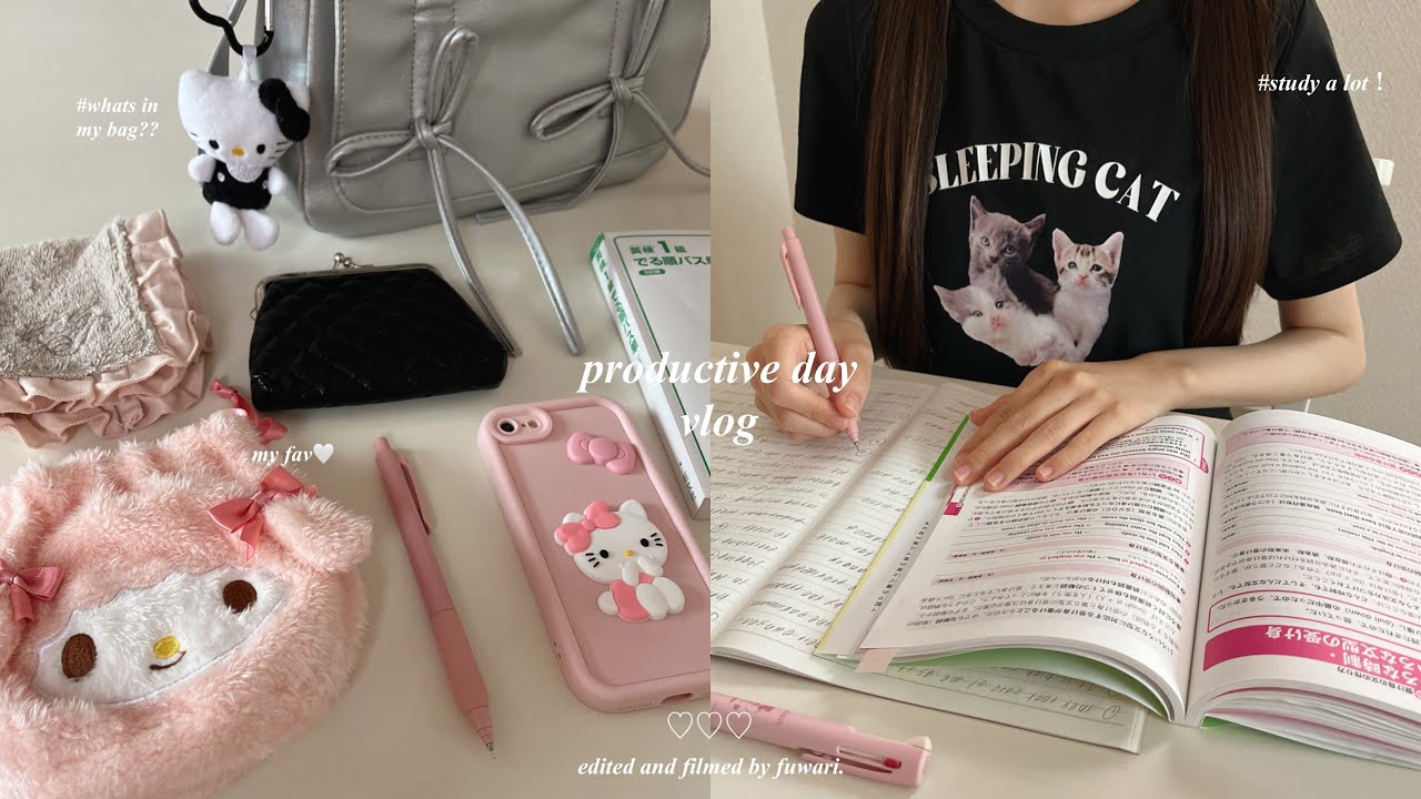 study vlog⌇受験生の休日の過ごし方⌇what's in my bag?⌇効率よく勉強する日