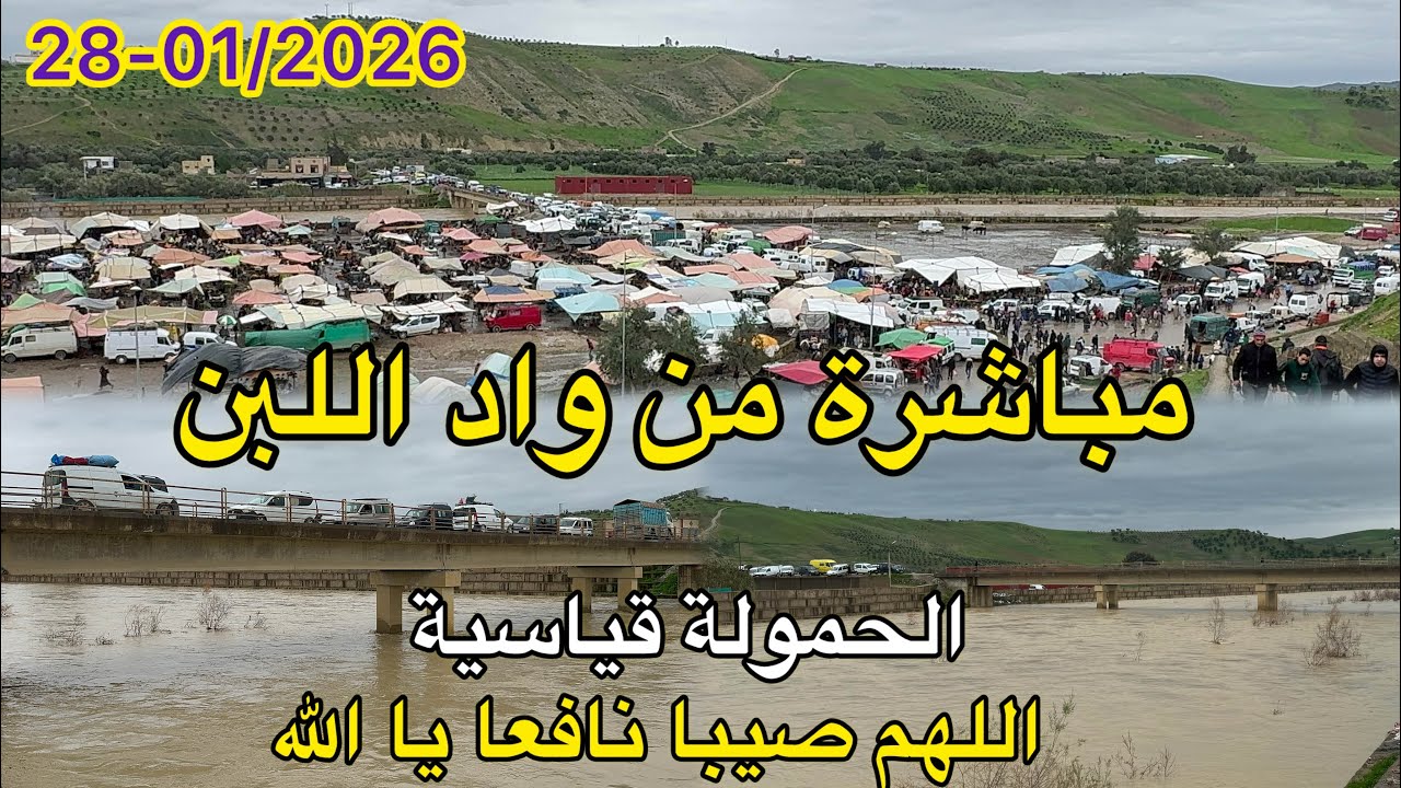 مباشرة من واد اللبن حمولة قياسية اللهم صيبا نافعا يا الله 🤲🙏 28/01/1026