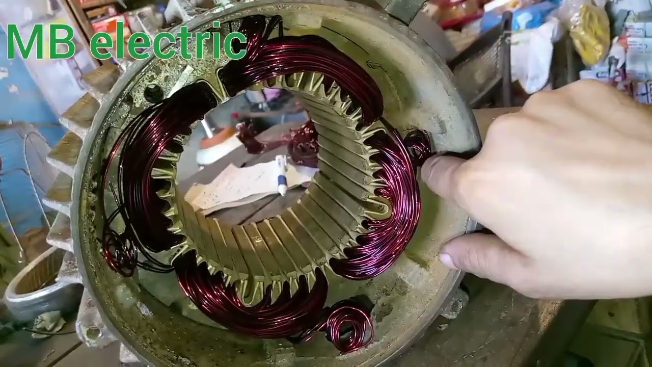 2 HP 1450 rpm single phase motor winding data and connection in aluminum wire