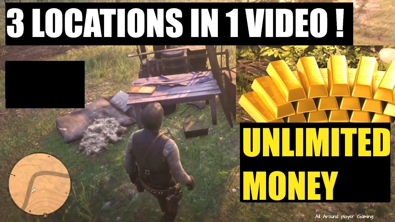 Red Dead Redemption 2 - Unlimited Money Glitches , 3 LOCATIONS IN ONE VIDEO ! Story mode