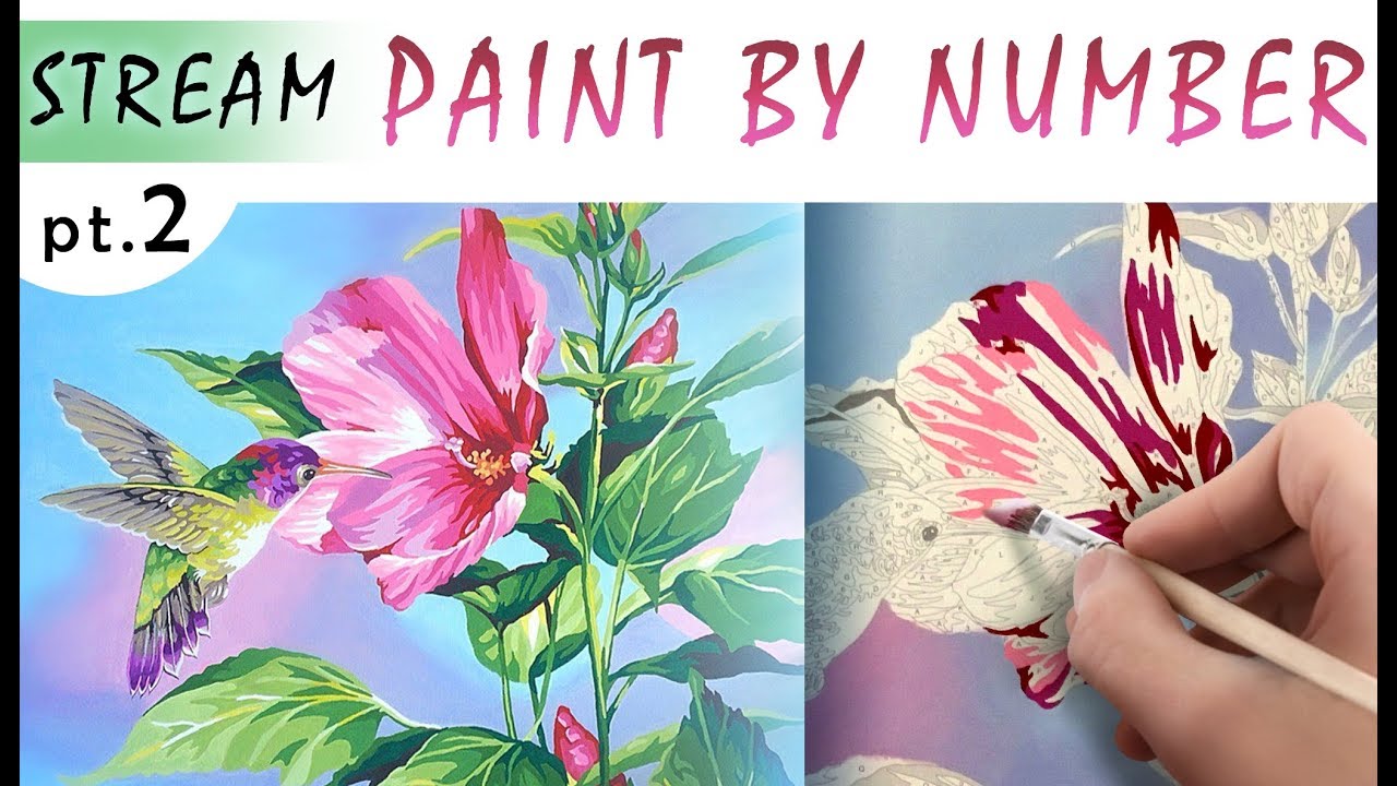 Paint by number! DIMENSIONS Hibiscus Hummingbird! 🎨2 Part! EASY way to create your own masterpiece!