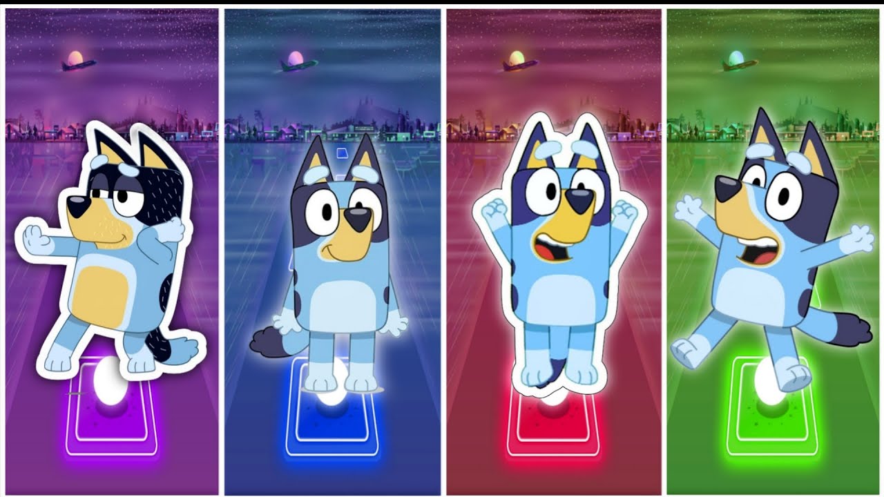 Bluey in Tiles Hop EDM rush 