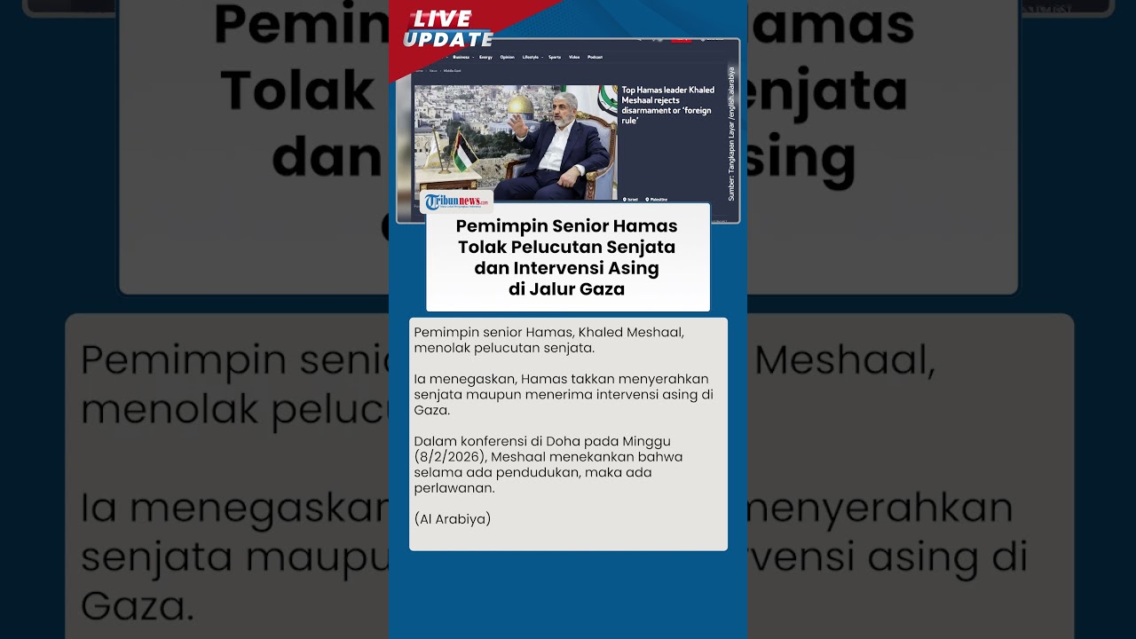 Pemimpin Senior Hamas Menolak Pelucutan Senjata dan Intervensi Asing di Gaza Tak Boleh Kita Terima