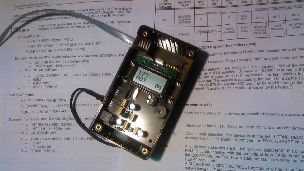 Decoding CCIR tones (selcall) with a CMX823 chip