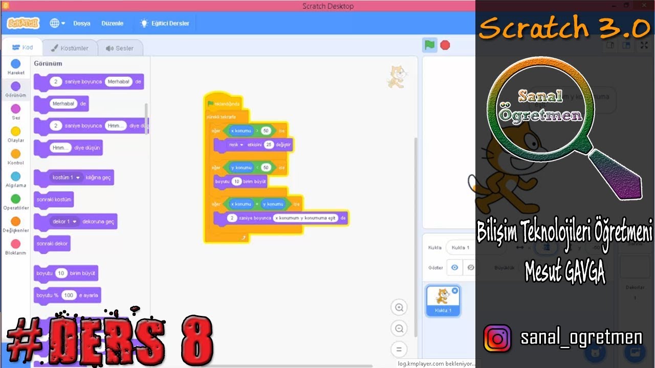 Scratch 3.0 #DERS8 : Operatörler bloklarının kullanımı