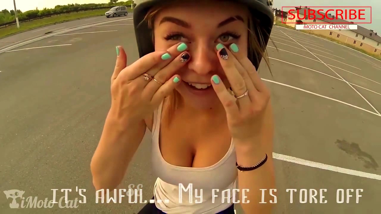 Car MotorBike Boat And More  Scared girl on Motorcycle   Motorbike fails