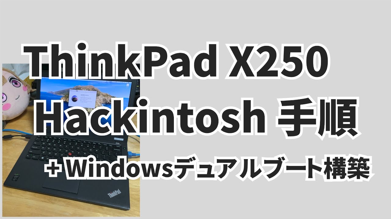 【Hackintosh】ThinkPad X250でmacOS Catalina(Hackintosh)とWindows10のデュアルブート環境を構築する！！【How to install】