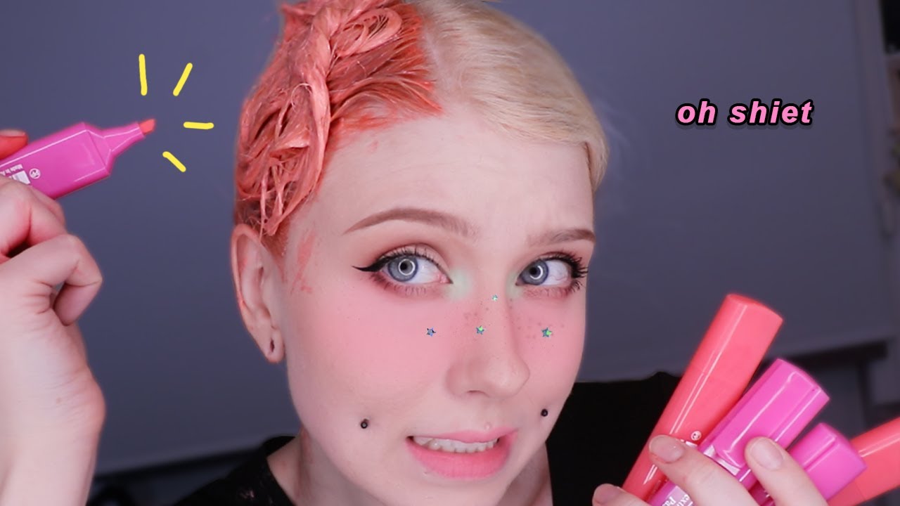 Dying my hair with HIGHLIGHTERS