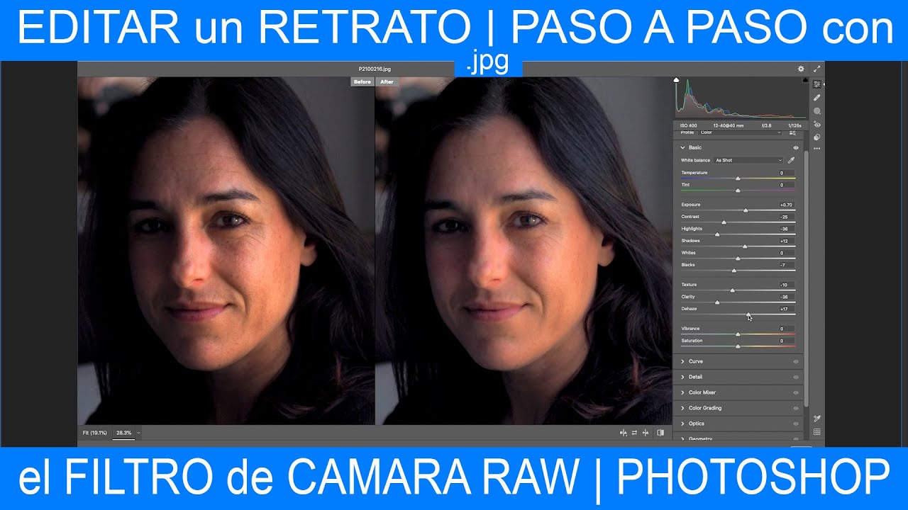 EDITAR RETRATO en CAMARA RAW | Adobe Photoshop