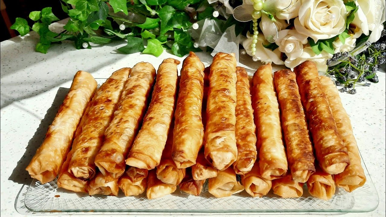 Knusprige YUFKATEIG R&Ouml;LLCHEN mit Hackfleisch und Kartoffeln 😋Трубочки из ЮФКА тесто