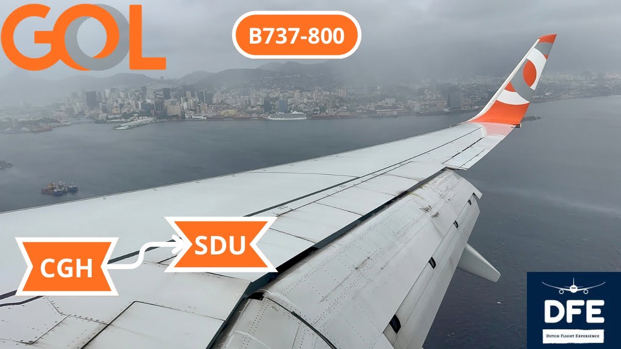 *4K* BAD WEATHER!! | Congonhas - Santos Dumont | GOL | B737-800