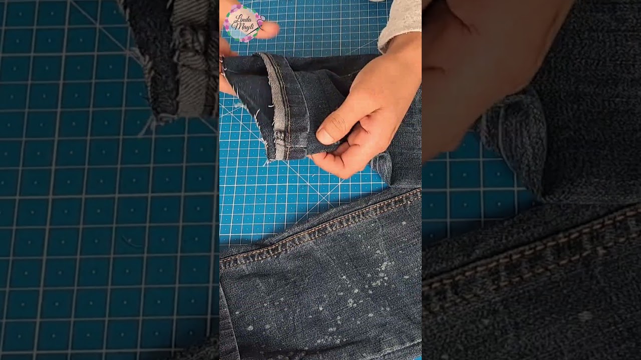 NUEVA forma de CORTAR el BAJO de un VAQUERO manteniendo el ruedo ORIGINAL #diy  #jeans