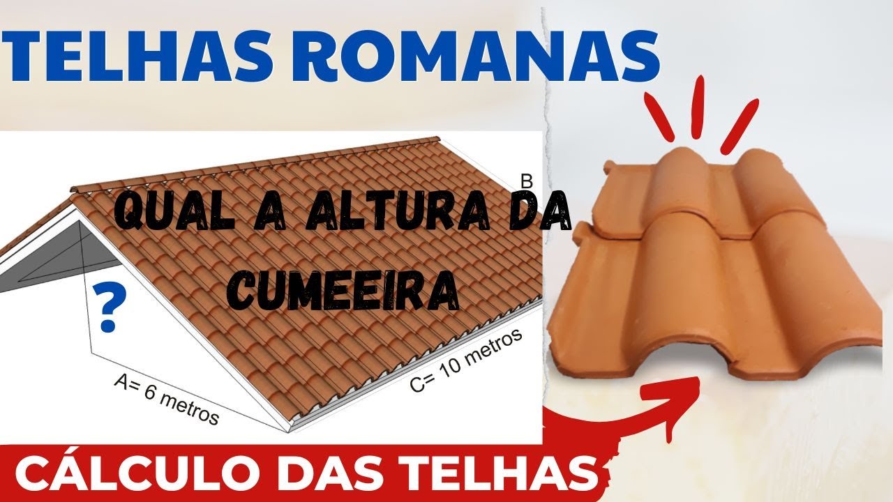 COMO CALCULAR A QUANTIDADE DE TELHAS ROMANAS E ALTURA DA CUMEEIRA