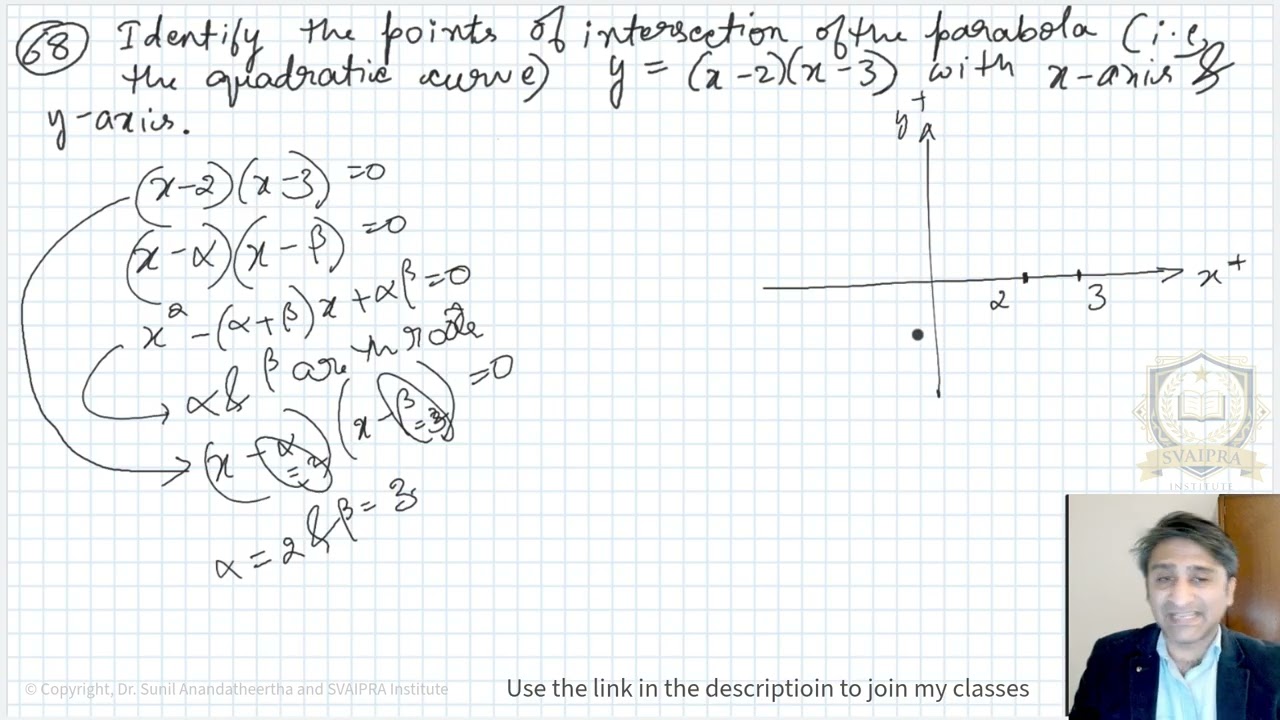Algebra - 40, 41. Point of intersection - quadratic and straight line. Year 10, 11