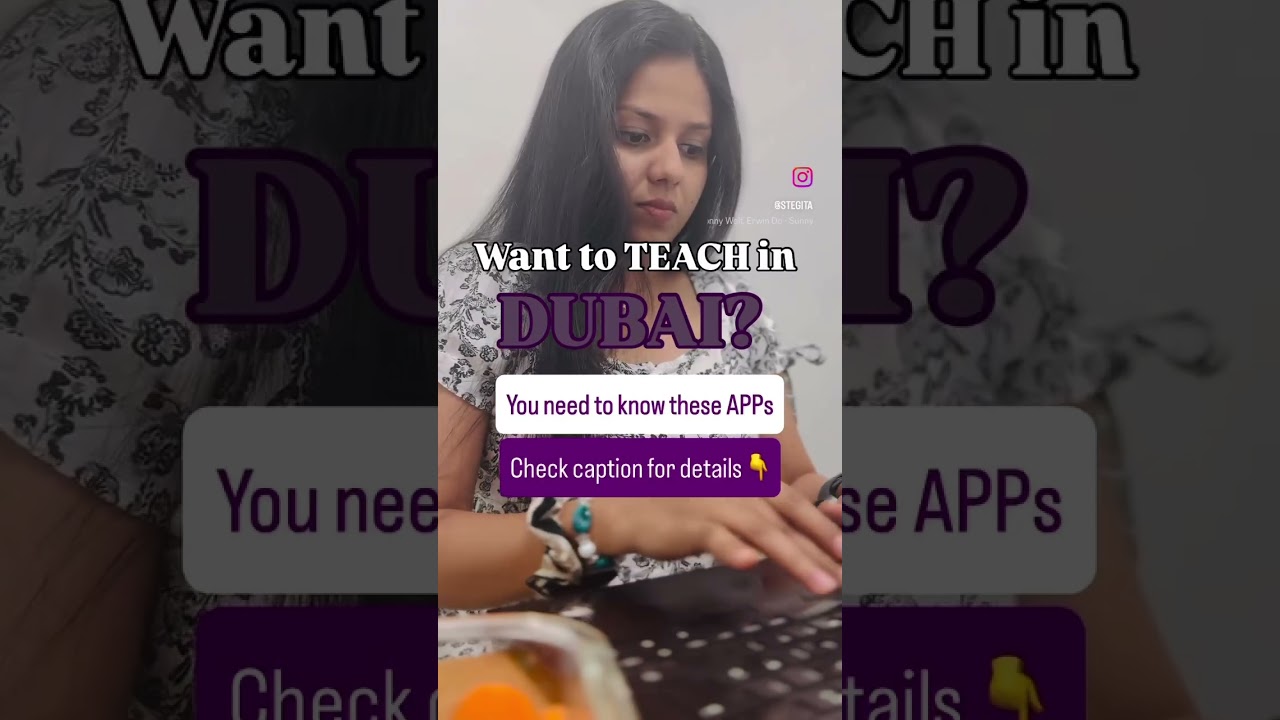 APPs to know for teaching jobs in Dubai, check description for more details👇