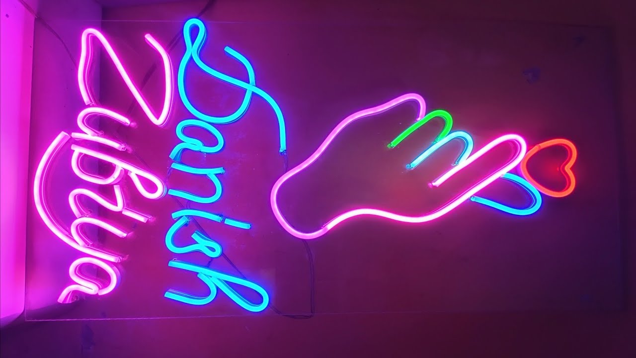how to make neon sign board with neon led light 😎