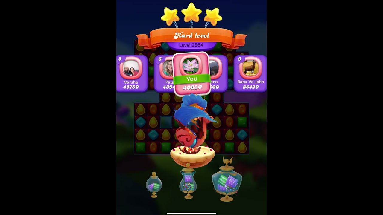 Hard level 2564, ⭐️⭐️⭐️ ranked No.7 #candycrushfriends #games