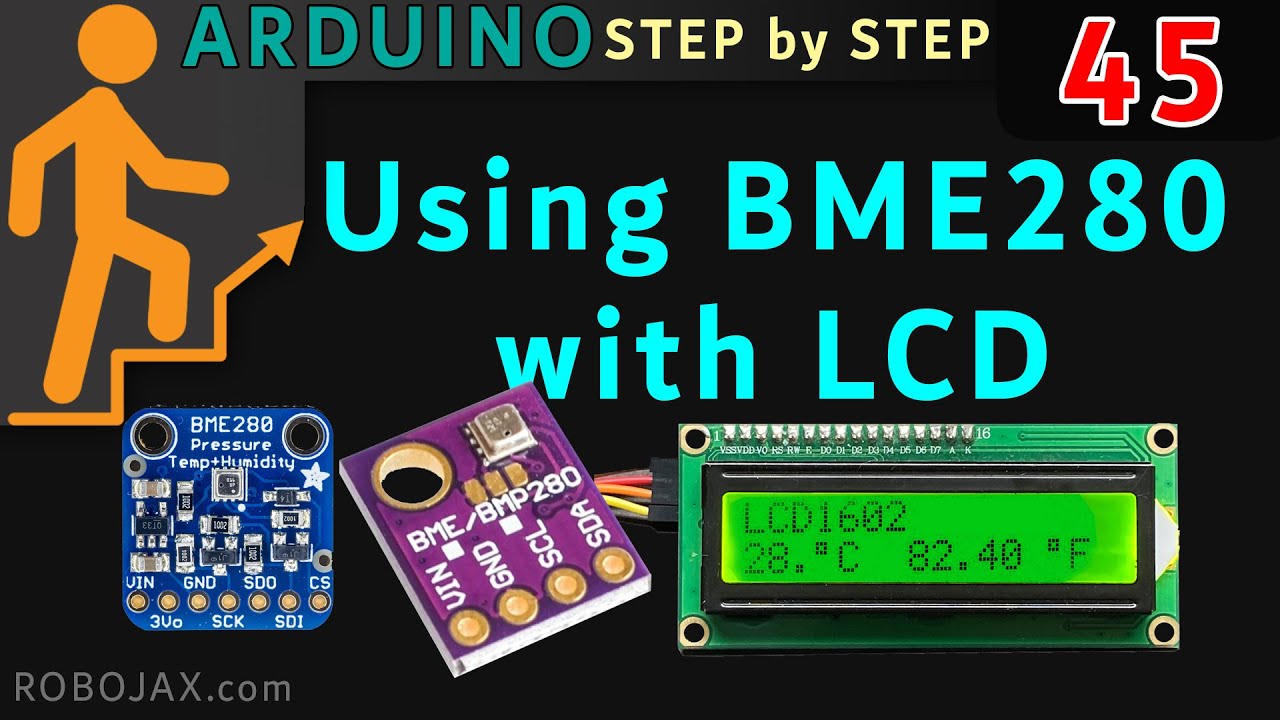 Урок 45: Arduino: измерение температуры и давления с помощью BME280 с LCD1602 и LCD2004 RJT187