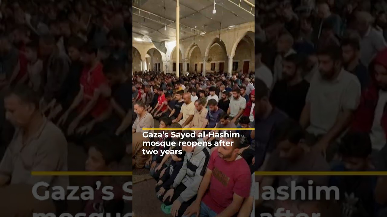 Gaza&rsquo;s Sayed al-Hashim mosque reopens after two years | AJ #shorts