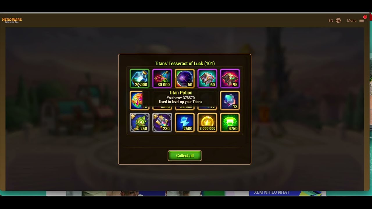 Hero Wars - Open 100 Titan's Tesseract of Luck - Twice - Nice Gifts