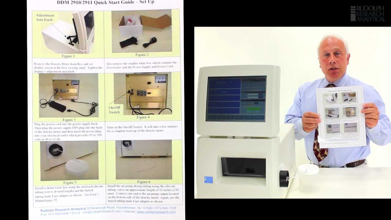 Density Meter, How to Setup a Series 2 Rudolph Research DDM2911 for measurements.