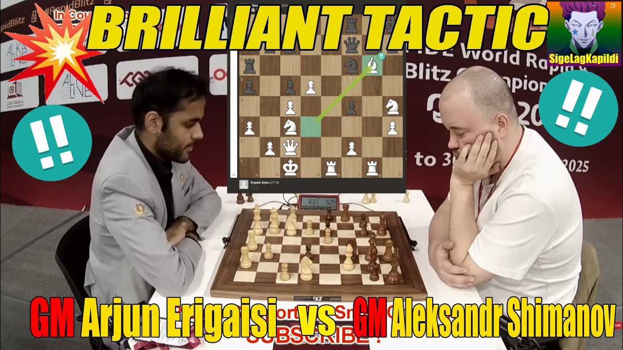 Arjun Erigaisi vs Aleksandr Shimanov 🔥♟️ | ROUND 13 | FIDE World Rapid Championship 2025