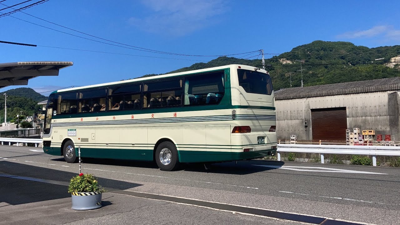 瀬戸内海交通バス 車窓 今治駅前→大島営業所(宮窪港)/ 急行 今治駅前840発(宮浦港行)