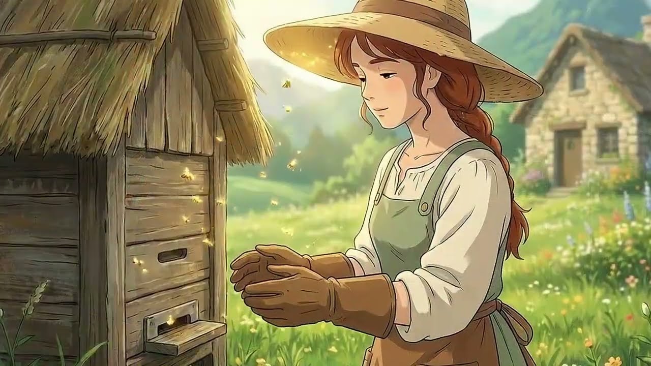 A Cozy Day in a Mountain Cottage | Baking Lavender Honey Bread | Ghibli-Style ASMR