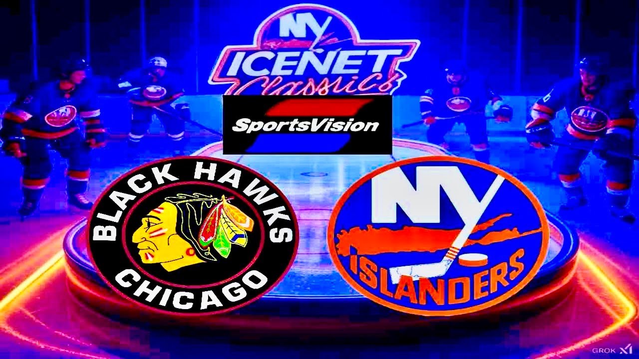 January 25 1986 Blackhawks at Islanders -  SportsVision -  ICENET Classics Remastered