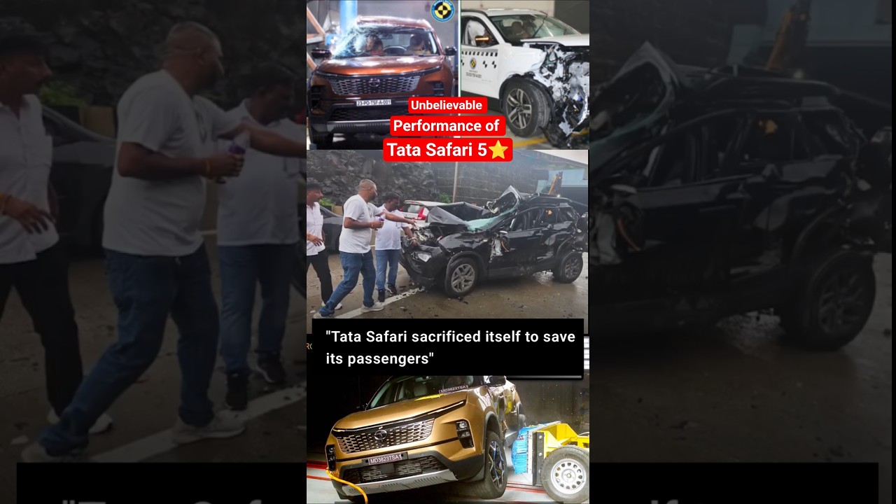 Tata Safari Totally Destroyed-But Saved Every Life! | 5-Star Safety #tatasafaricrash #tatamotors