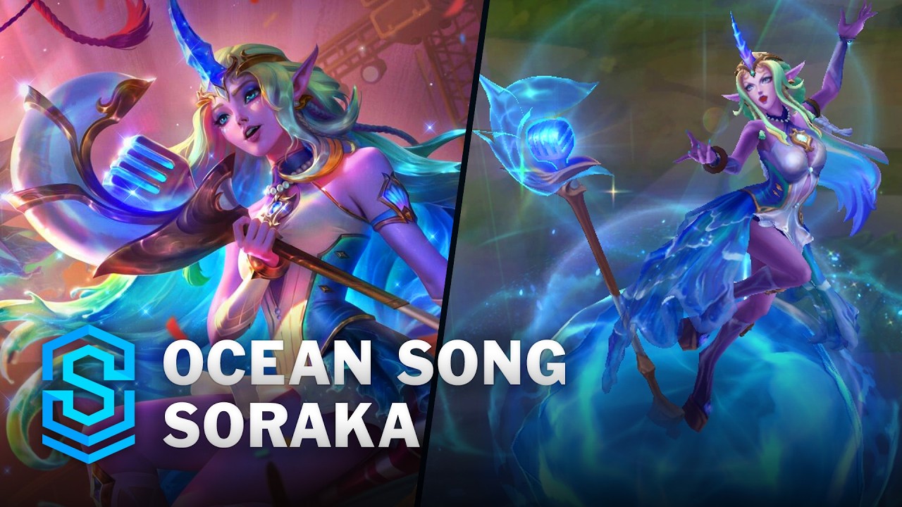 Ocean Song Soraka Skin Spotlight - Pre-Release - PBE Preview - League of Legends