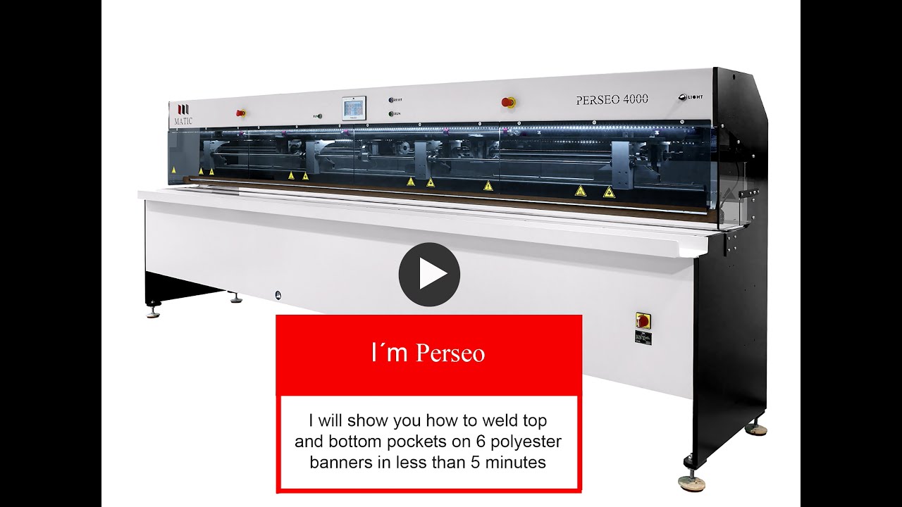 How top and bottom pockets on 6 banners can be welded in less than 5 minutes automatically.