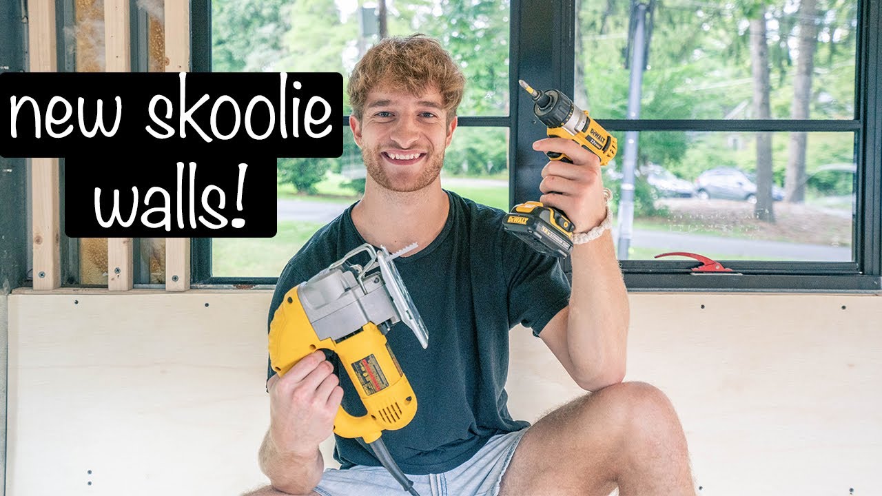 Building New Walls in School Bus Home - Skoolie Build Ep. 10