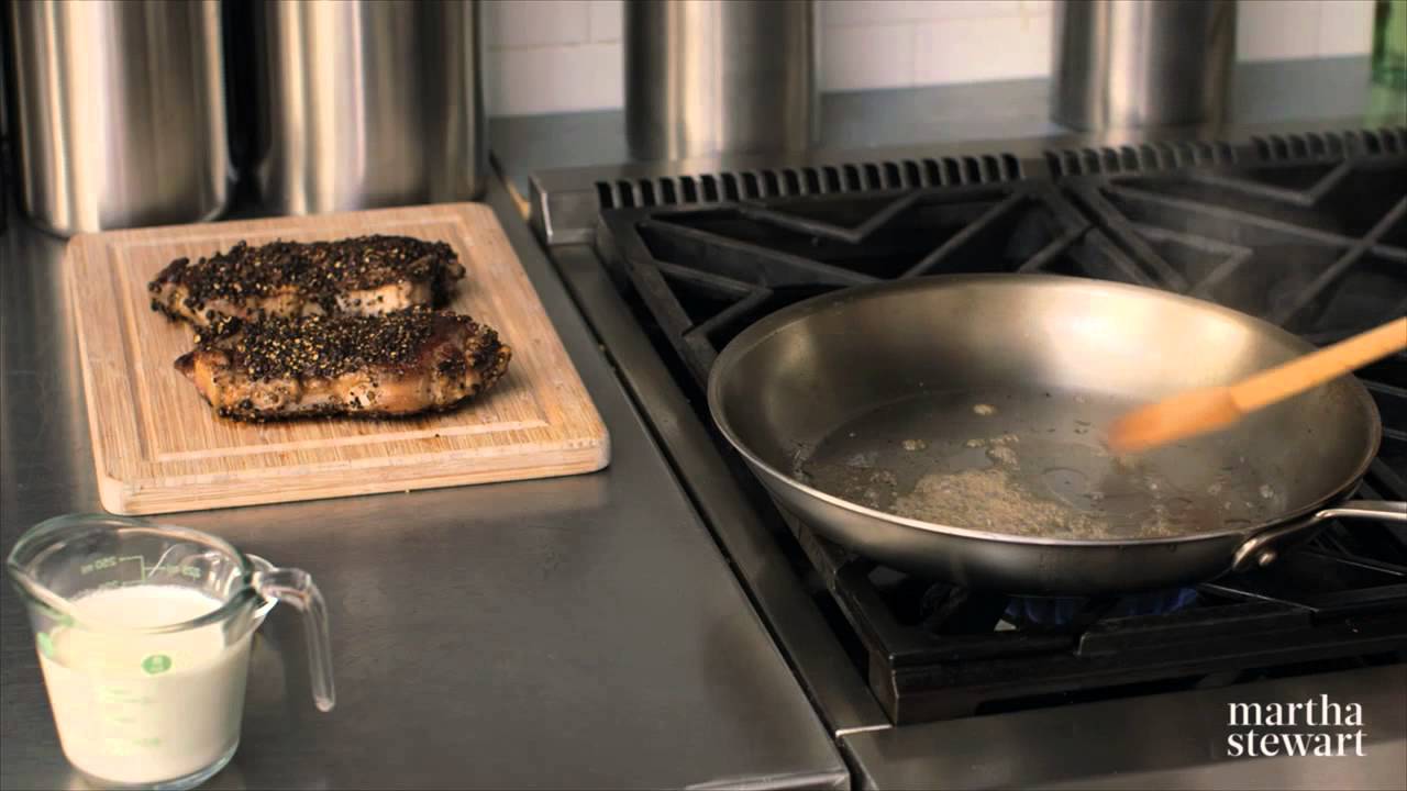 Peppercorn-Crusted Pan-Seared Steak Recipe - Martha Stewart