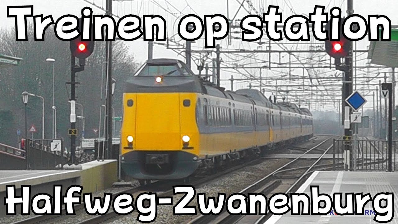 Treinen op station Halfweg Zwanenburg