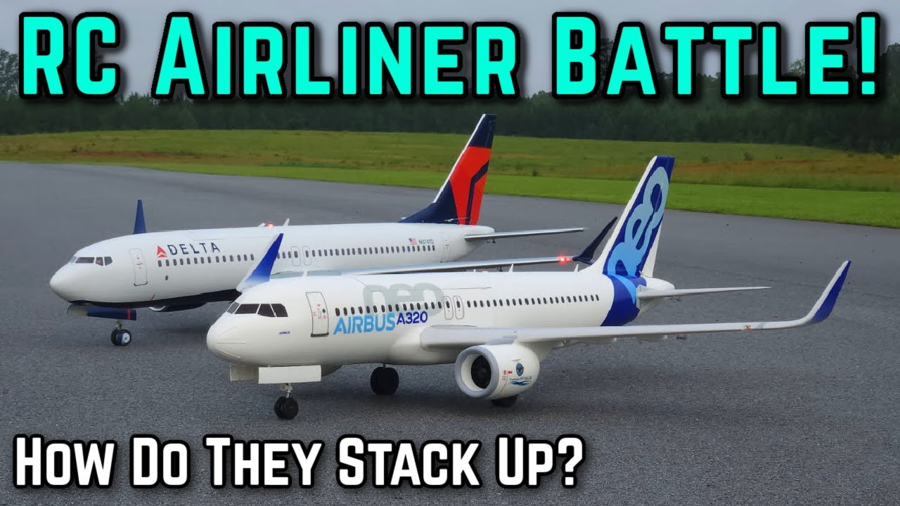 E-flite Twin 64mm Airbus A320neo vs Freewing Twin 70mm AL37 - Model AV8R RC Airliner Battle!