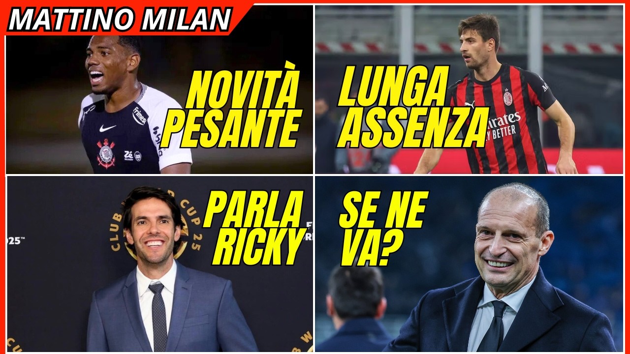 MILAN, CHE BOTTA! FORTE RINCARO ANDRÉ. OUT 1 MESE. PARLA KAKÀ. ALLEGRI-REAL? | Mattino Milan