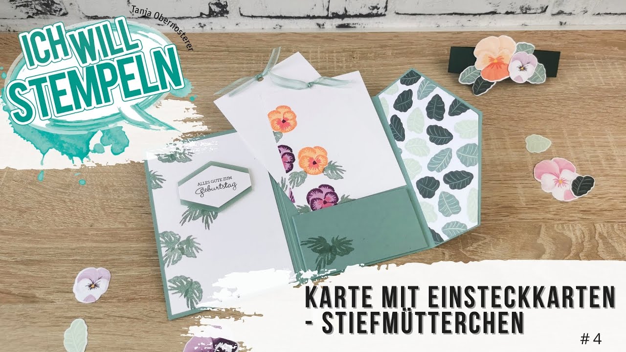 Karte mit Einsteckkarten - Stiefmütterchen | ichwillstempeln | Stampin' Up!