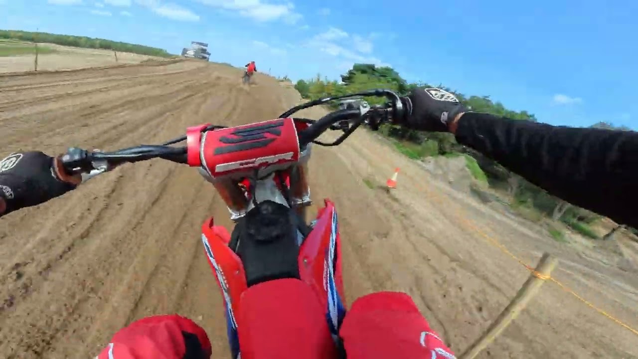 Riding a freshly graded track in Lommel